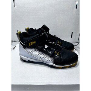 Under Armour Harper 6 mid baseball mens shoe Black/White Size 8.5